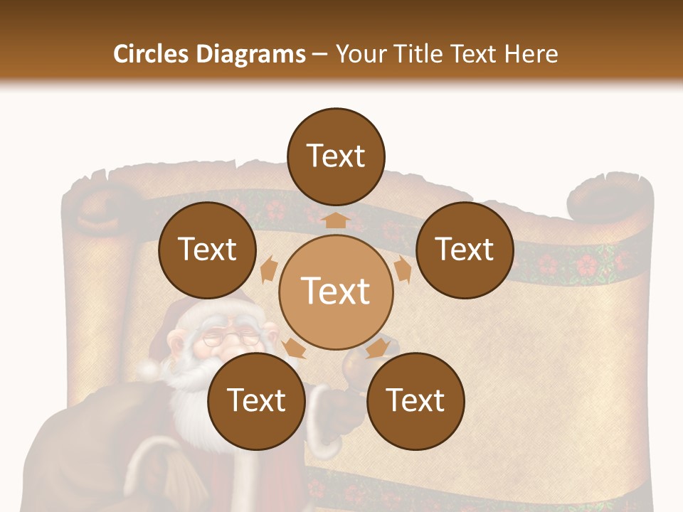 Gold Frame Santa PowerPoint Template