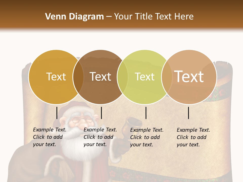 Gold Frame Santa PowerPoint Template