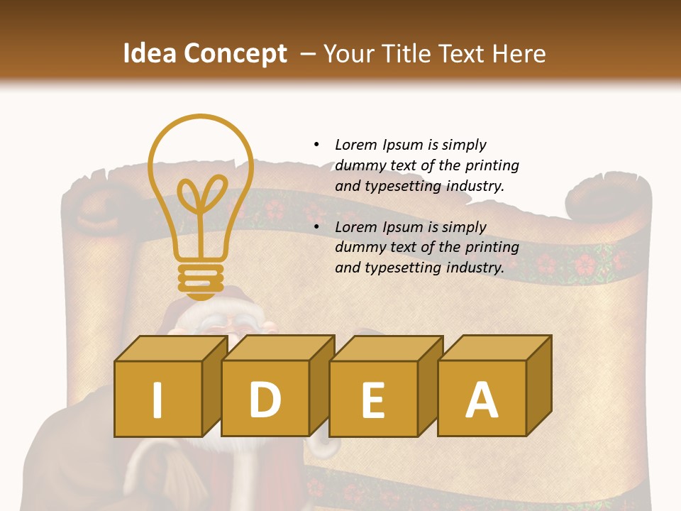 Gold Frame Santa PowerPoint Template