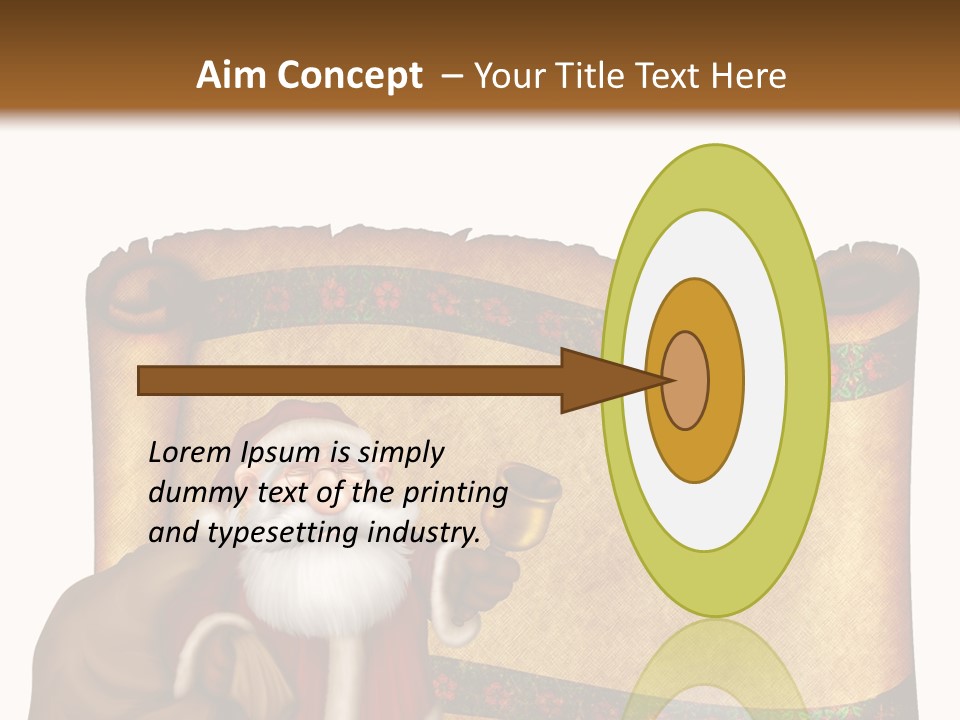 Gold Frame Santa PowerPoint Template