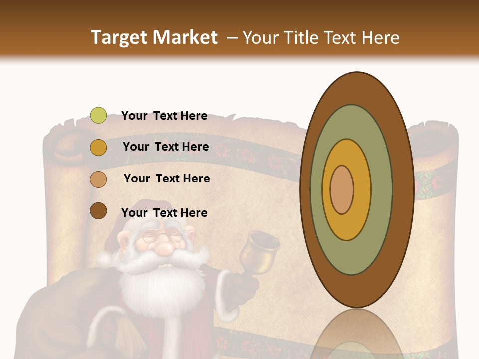 Gold Frame Santa PowerPoint Template