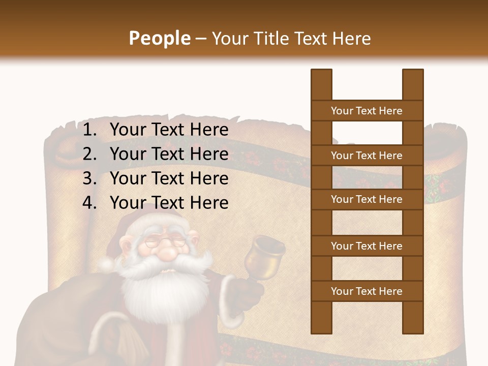 Gold Frame Santa PowerPoint Template