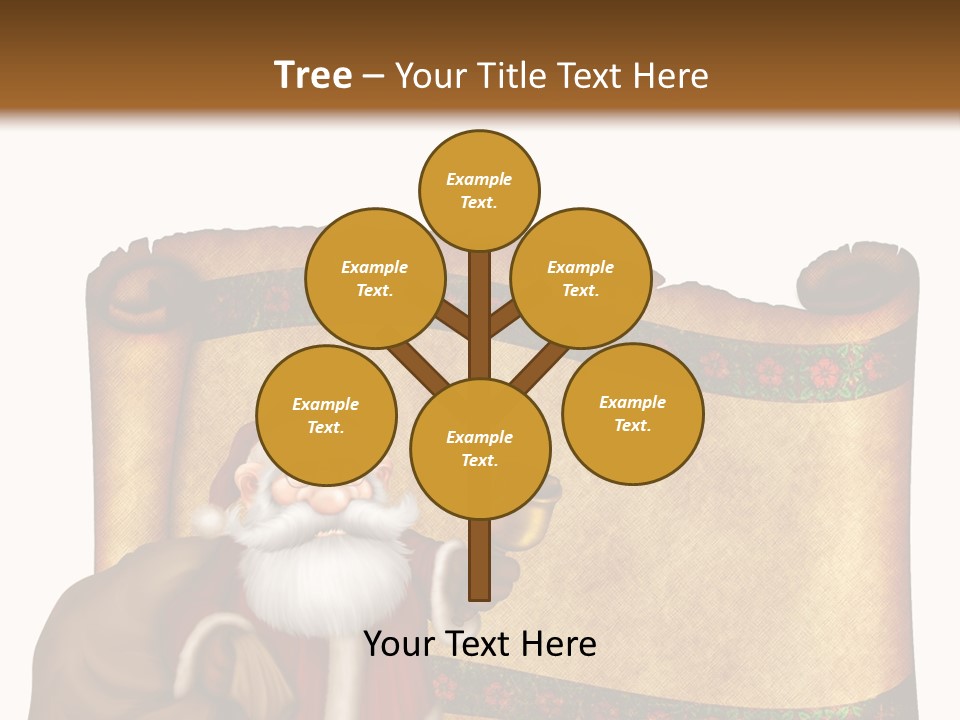 Gold Frame Santa PowerPoint Template