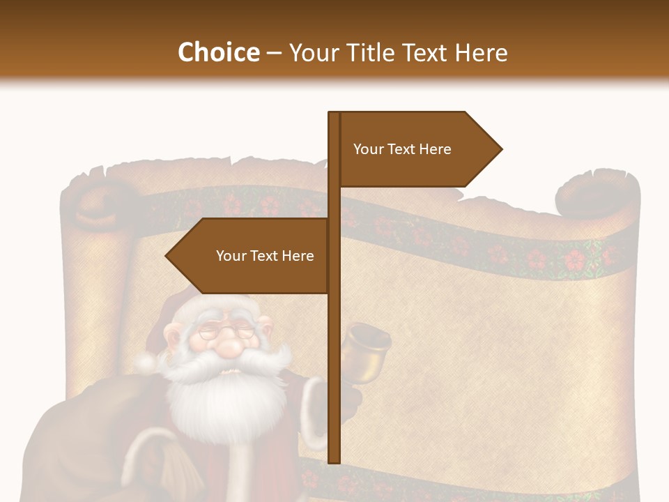 Gold Frame Santa PowerPoint Template