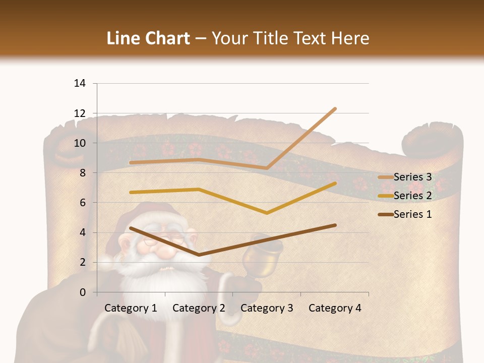Gold Frame Santa PowerPoint Template