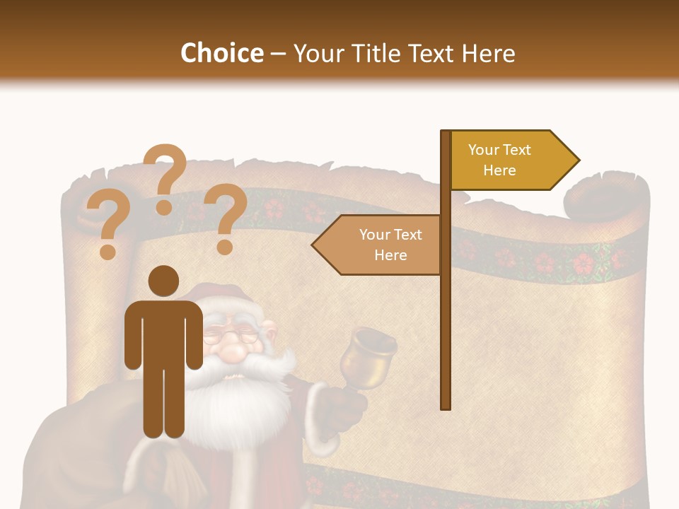 Gold Frame Santa PowerPoint Template