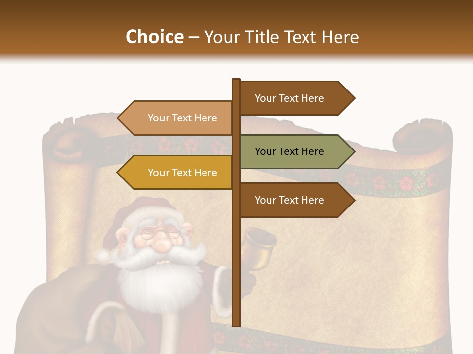 Gold Frame Santa PowerPoint Template