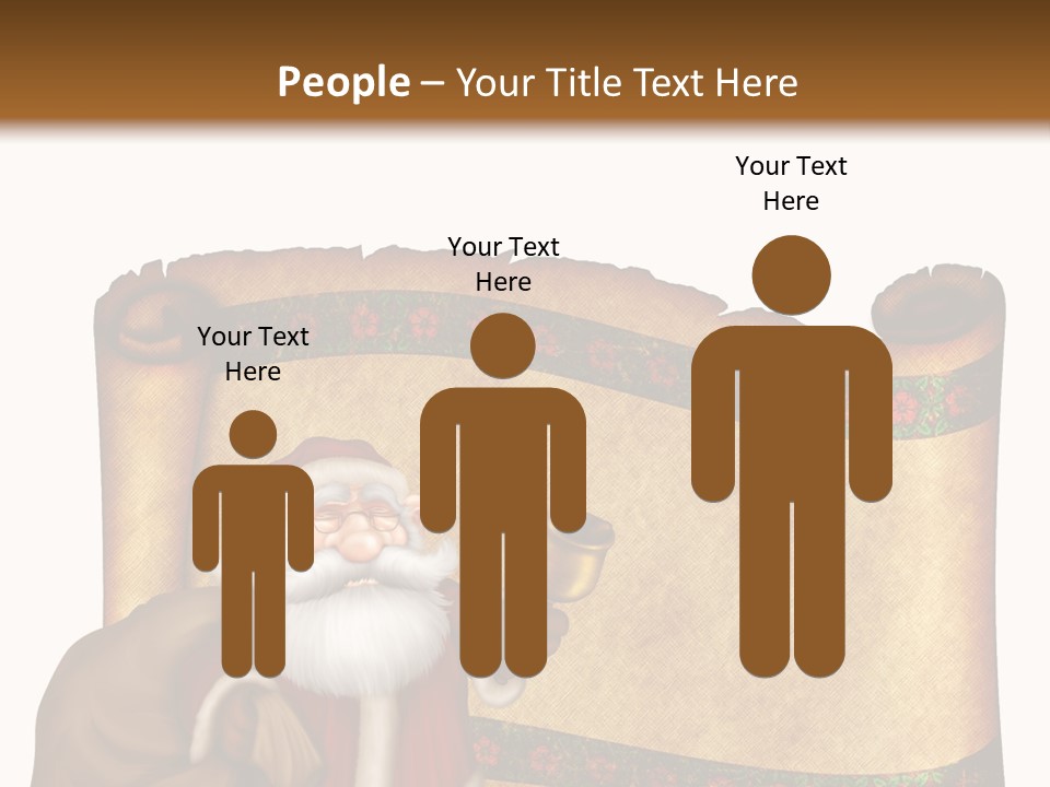 Gold Frame Santa PowerPoint Template