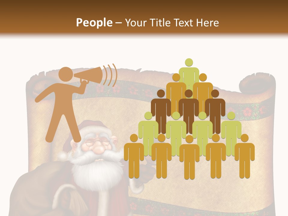 Gold Frame Santa PowerPoint Template