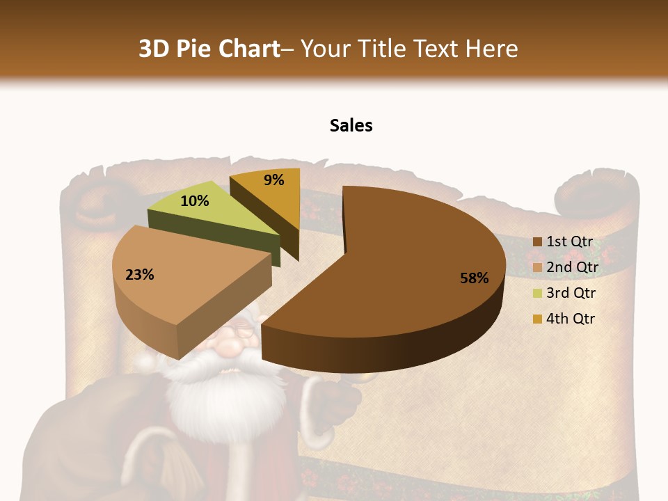 Gold Frame Santa PowerPoint Template