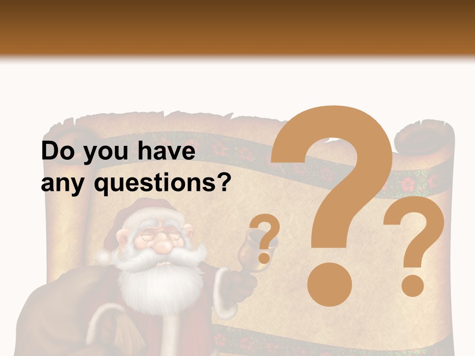 Gold Frame Santa PowerPoint Template