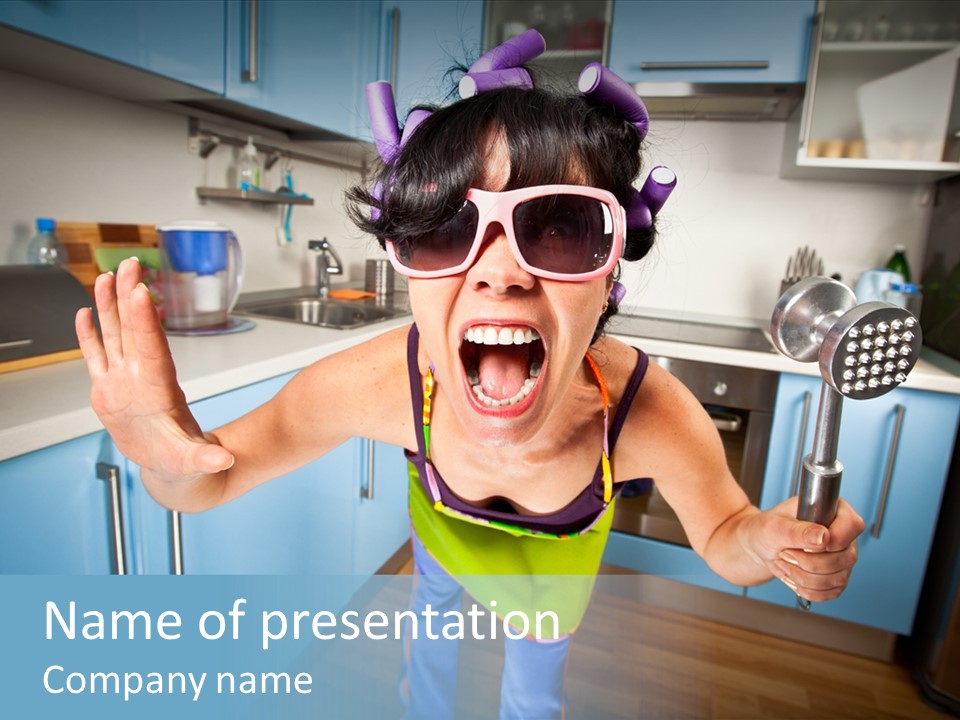 Wife Rollers Crazy PowerPoint Template