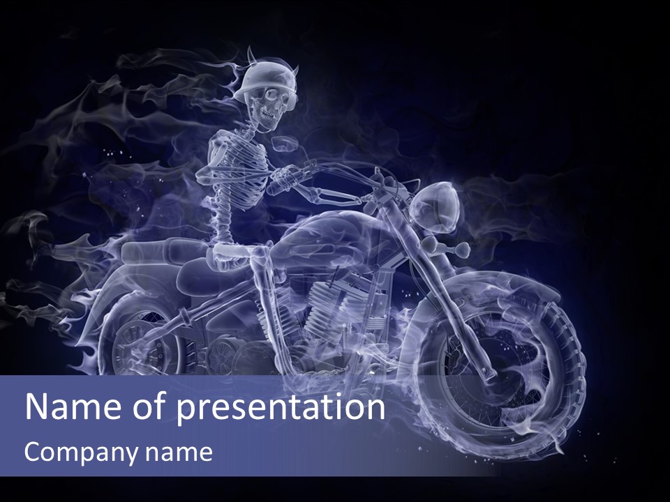 Bone Motorbike Horizontal PowerPoint Template