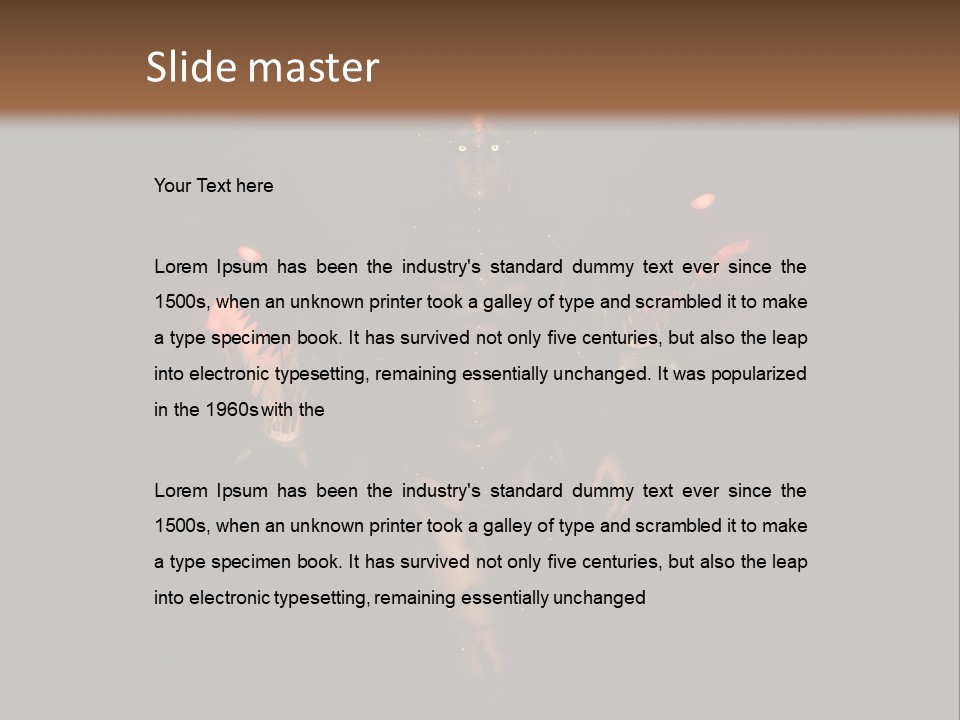 Back Lit Woman Tattoos PowerPoint Template