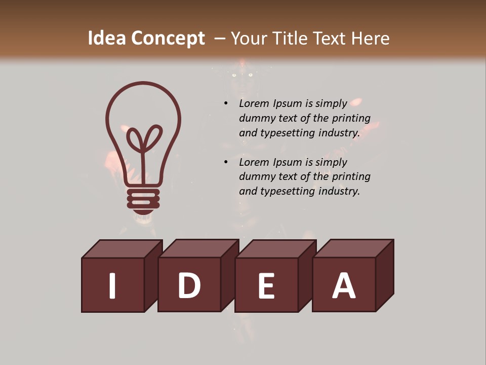 Back Lit Woman Tattoos PowerPoint Template