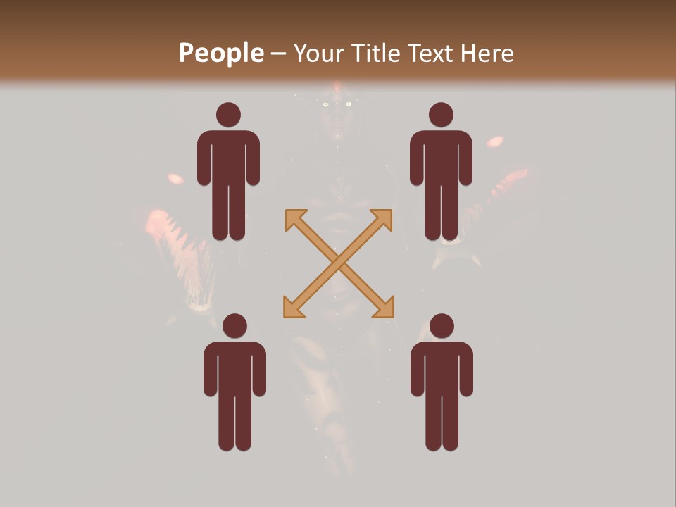 Back Lit Woman Tattoos PowerPoint Template