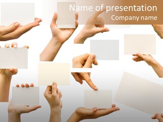 Held Empty Card PowerPoint Template