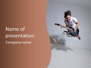 Holding Mid Air Roll PowerPoint Template