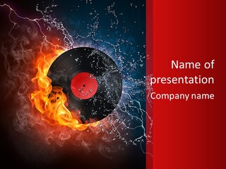 Burning Rock Close Up PowerPoint Template