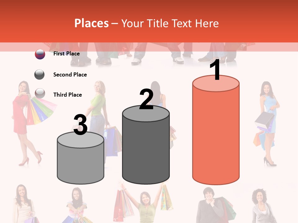 Isolated Happy Bags PowerPoint Template