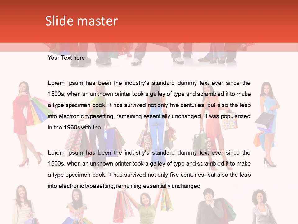 Isolated Happy Bags PowerPoint Template