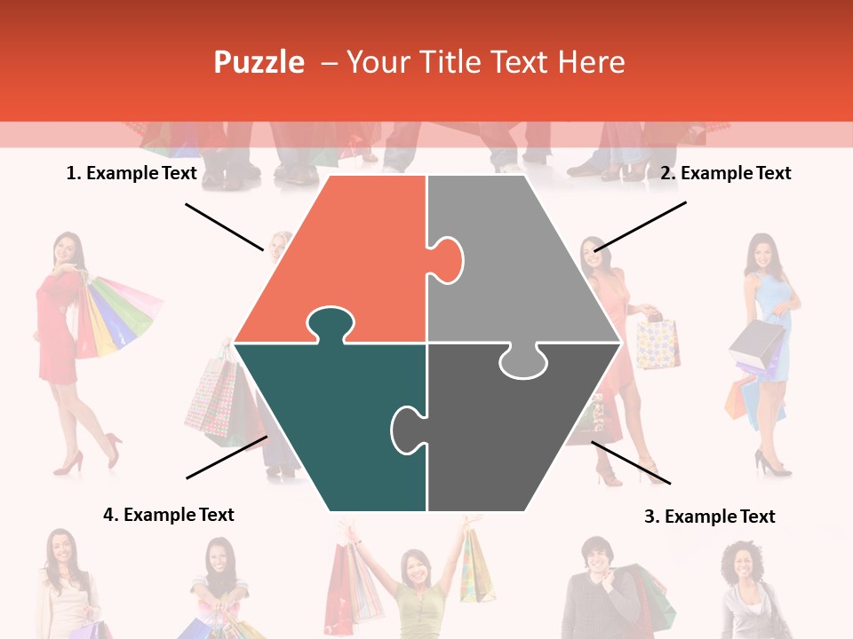 Isolated Happy Bags PowerPoint Template