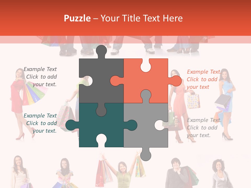 Isolated Happy Bags PowerPoint Template