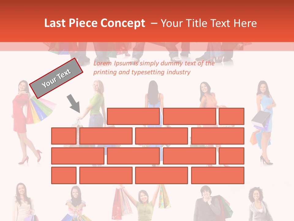 Isolated Happy Bags PowerPoint Template