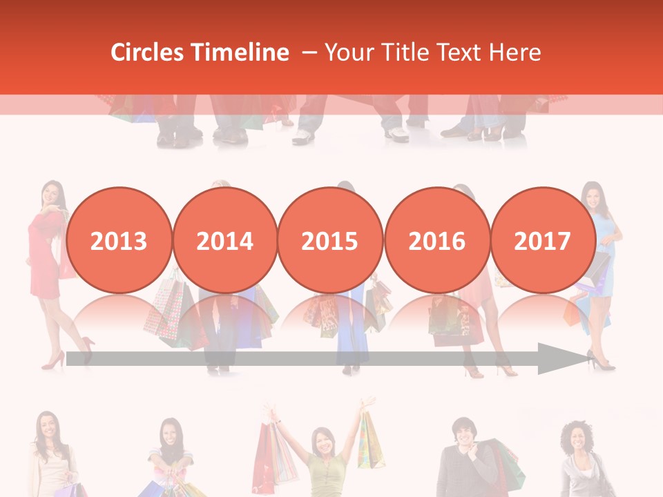 Isolated Happy Bags PowerPoint Template