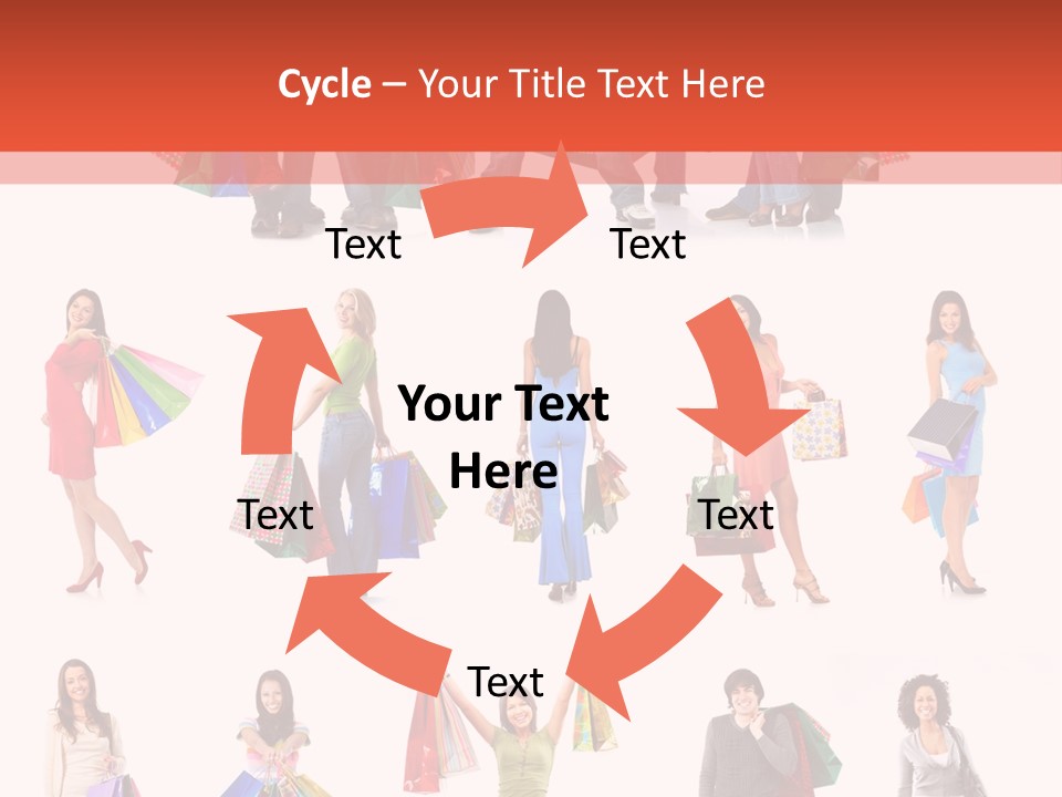 Isolated Happy Bags PowerPoint Template