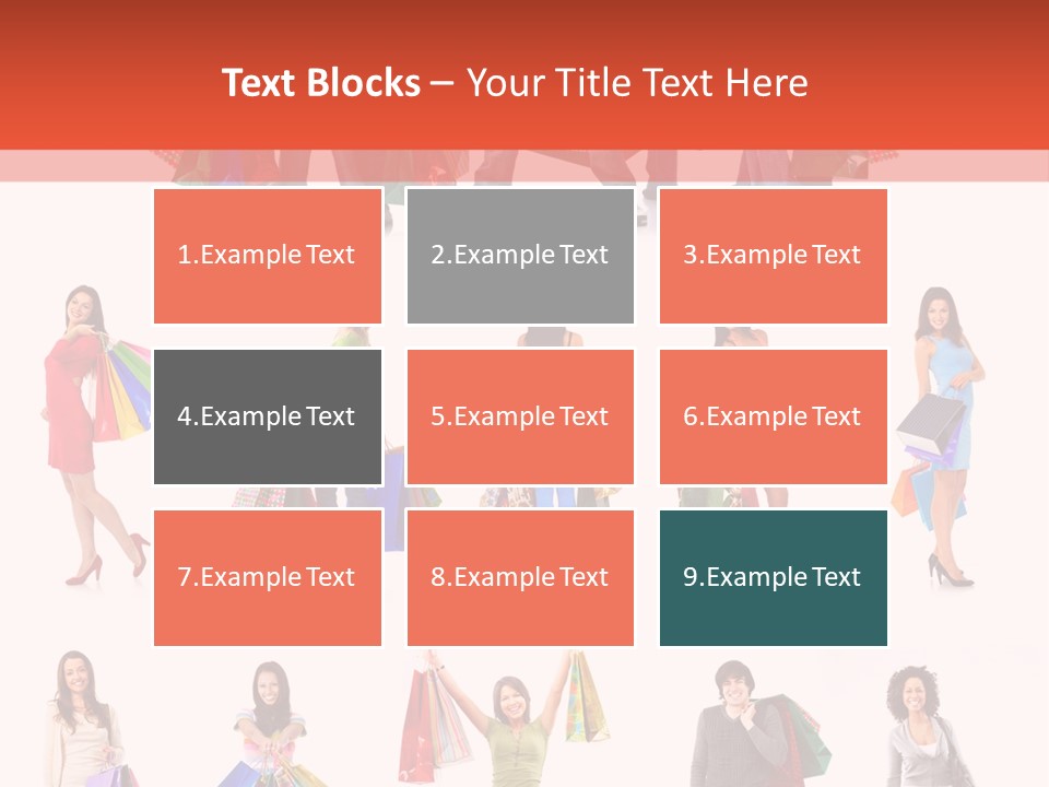 Isolated Happy Bags PowerPoint Template