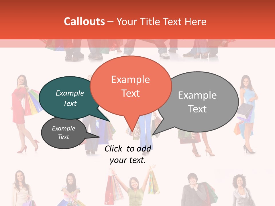 Isolated Happy Bags PowerPoint Template