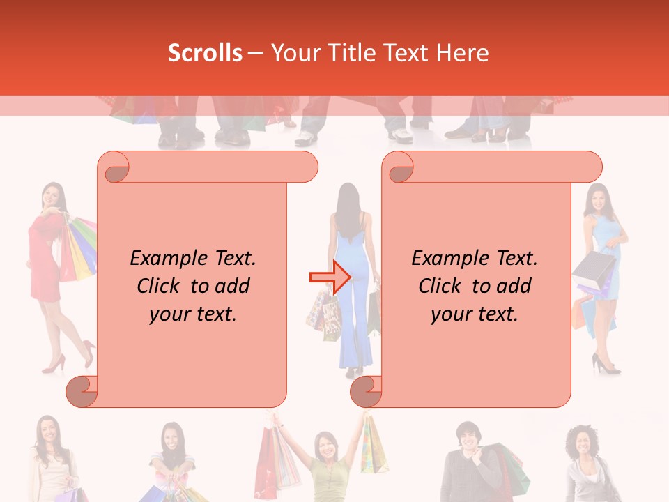 Isolated Happy Bags PowerPoint Template