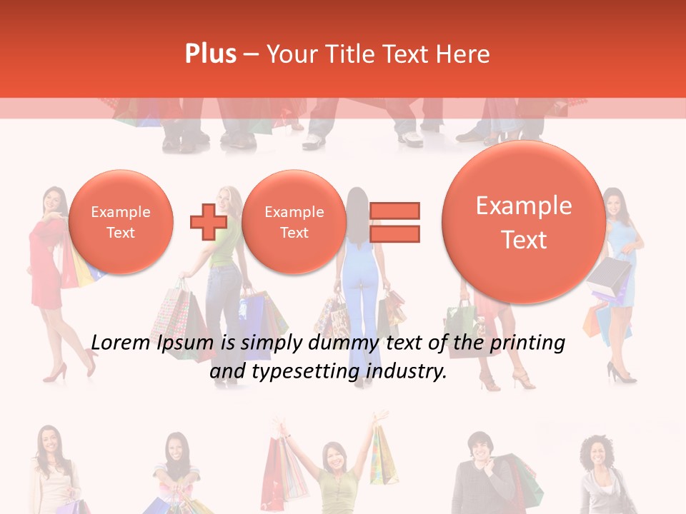 Isolated Happy Bags PowerPoint Template