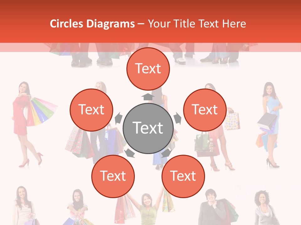 Isolated Happy Bags PowerPoint Template