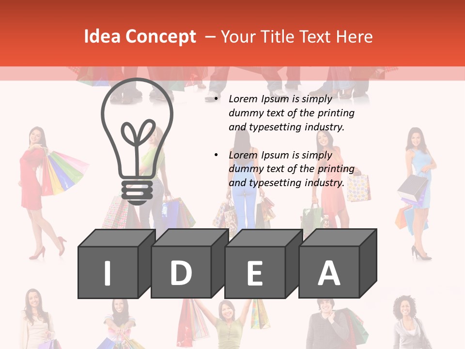 Isolated Happy Bags PowerPoint Template