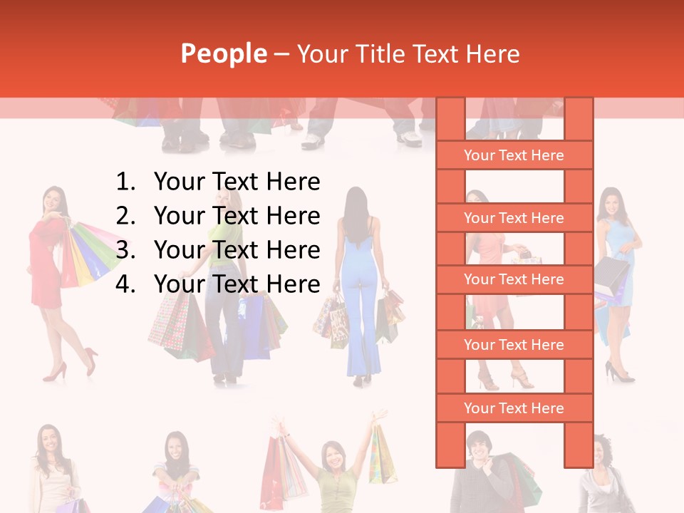 Isolated Happy Bags PowerPoint Template