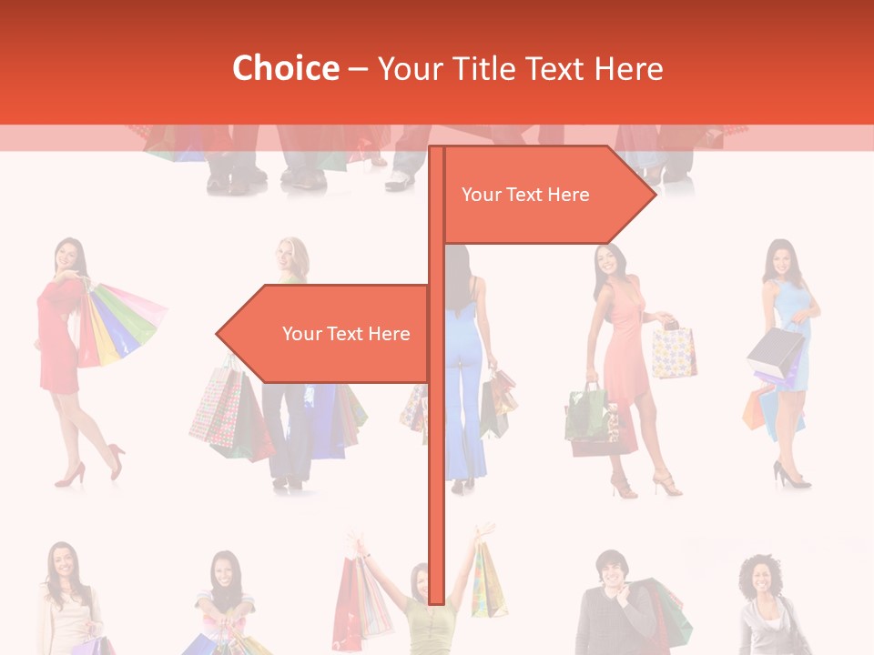 Isolated Happy Bags PowerPoint Template