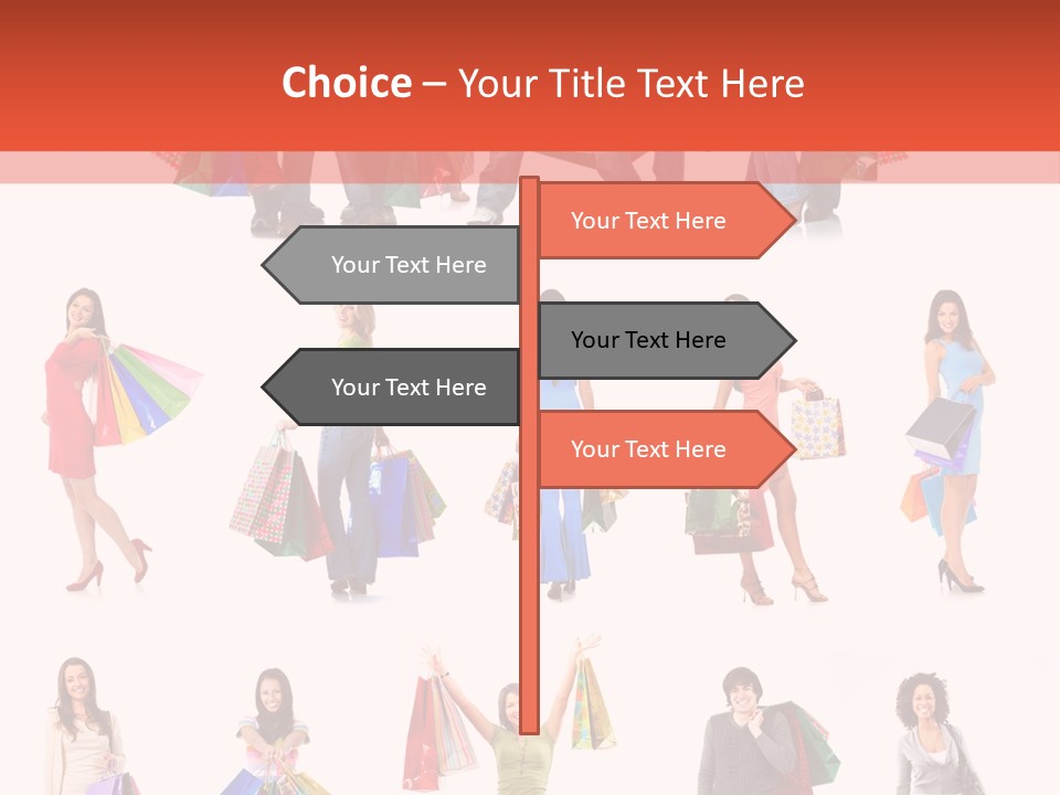 Isolated Happy Bags PowerPoint Template