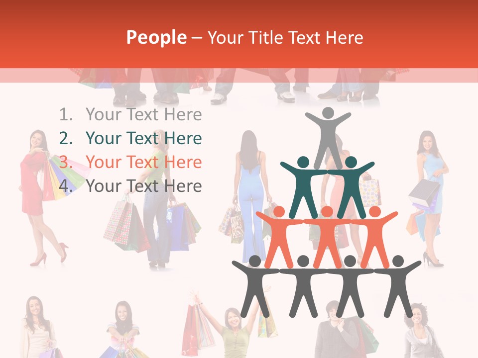 Isolated Happy Bags PowerPoint Template