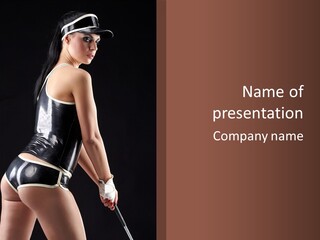 Woman Golf Playing PowerPoint Template