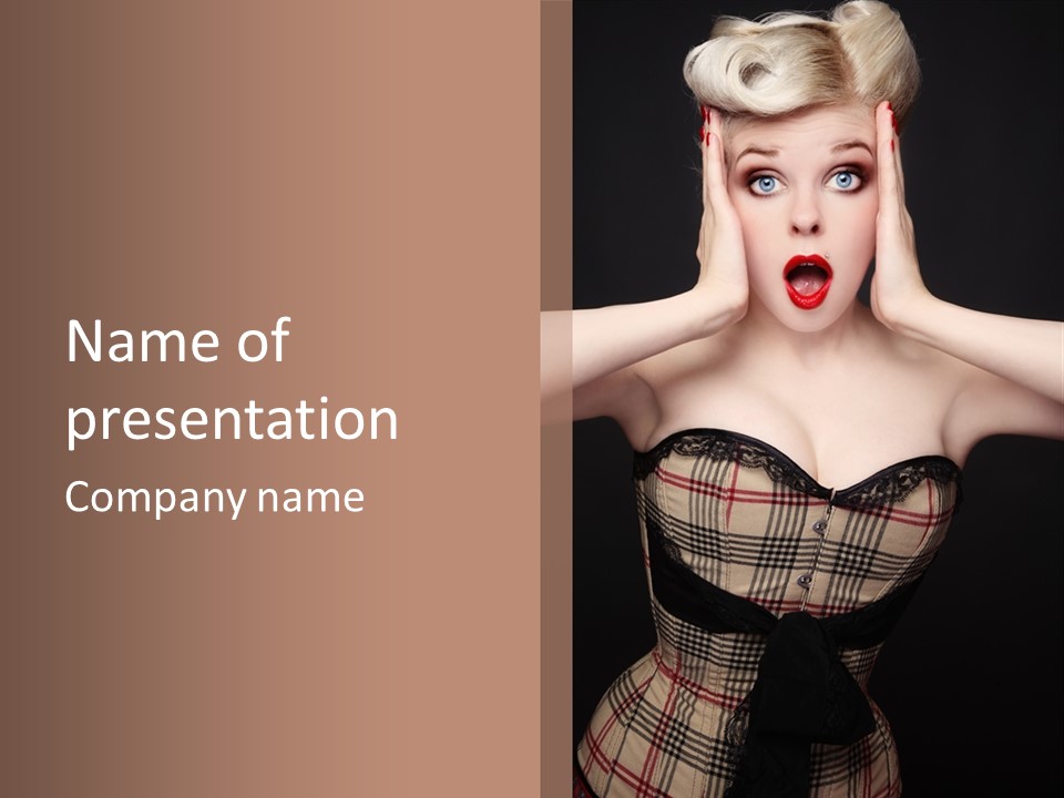 Woman Lovely Glamour PowerPoint Template