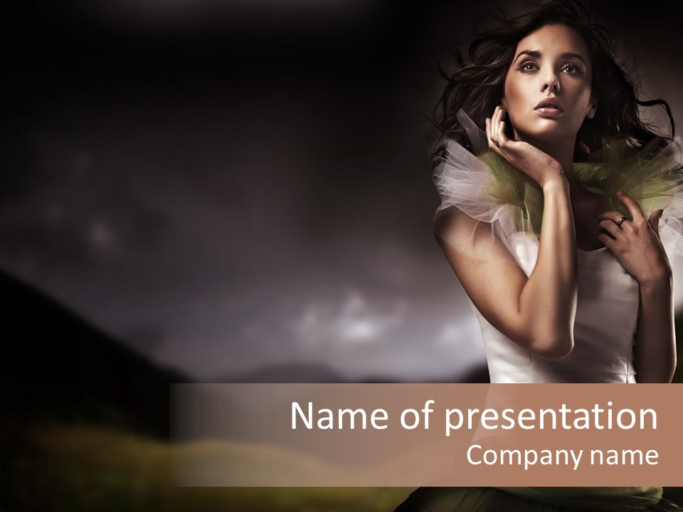 Mountains Female Floral PowerPoint Template