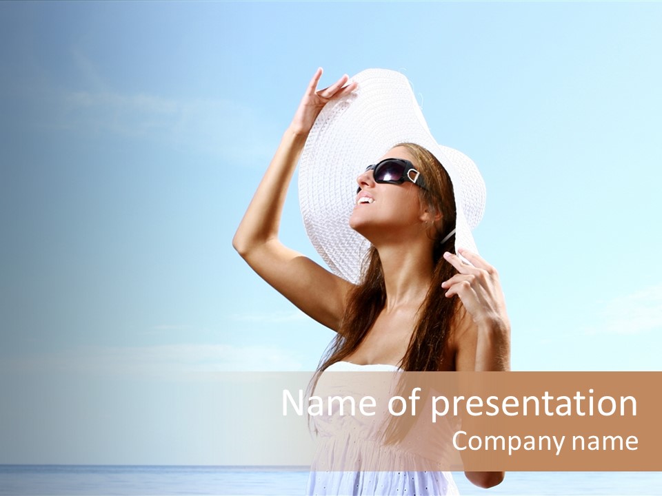 Adult Beach Sea PowerPoint Template