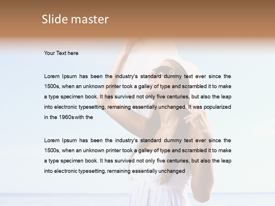 Adult Beach Sea PowerPoint Template