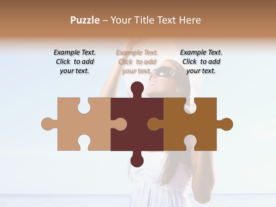 Adult Beach Sea PowerPoint Template