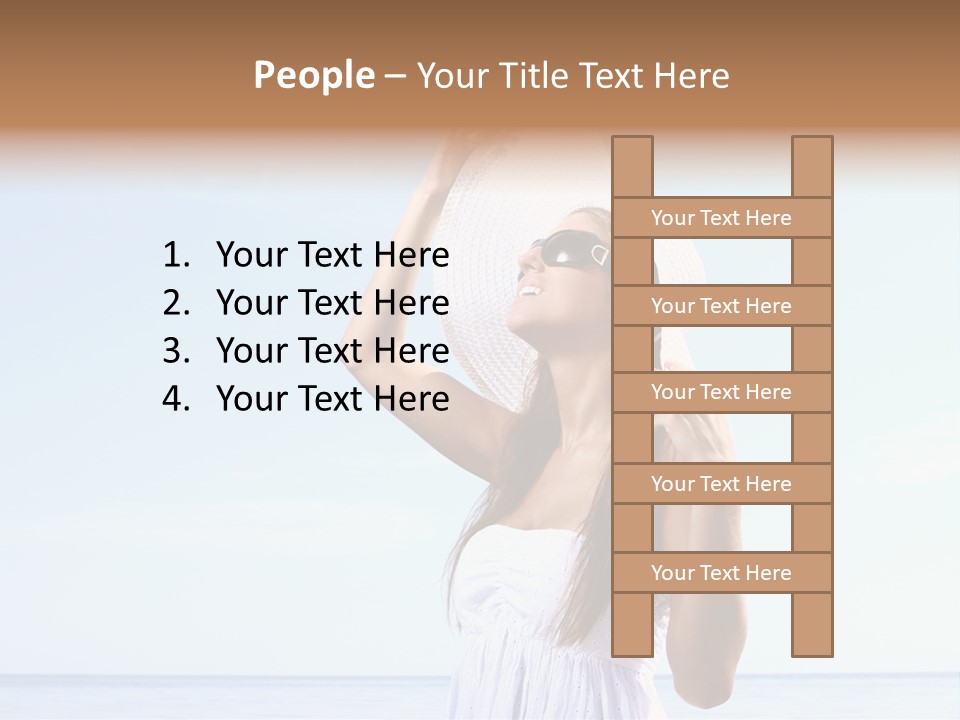 Adult Beach Sea PowerPoint Template