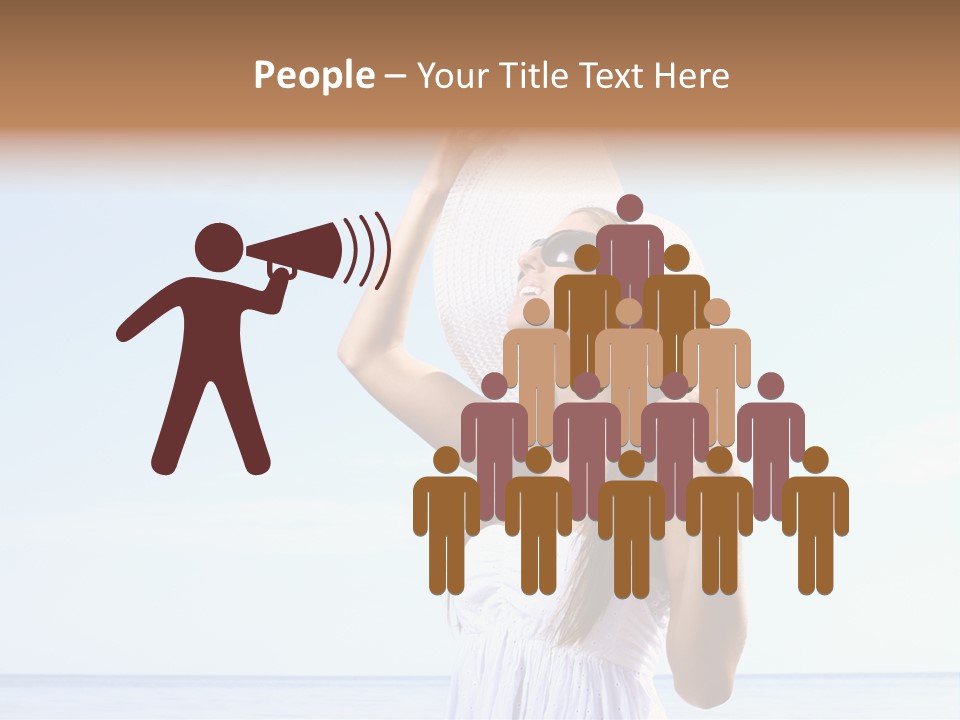 Adult Beach Sea PowerPoint Template