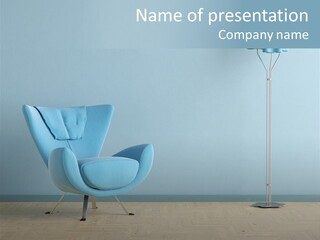 Architecture Couch Blue PowerPoint Template