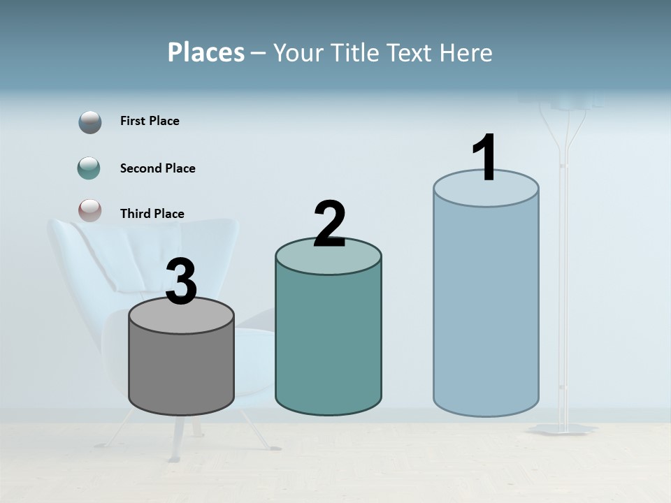 Architecture Couch Blue PowerPoint Template